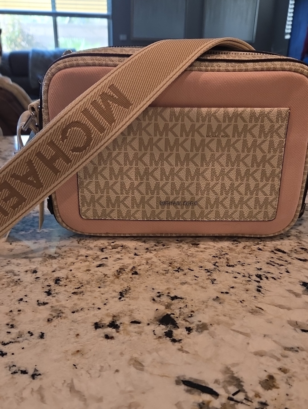 Michael Kors Pink MK Logo Crossbody Bag